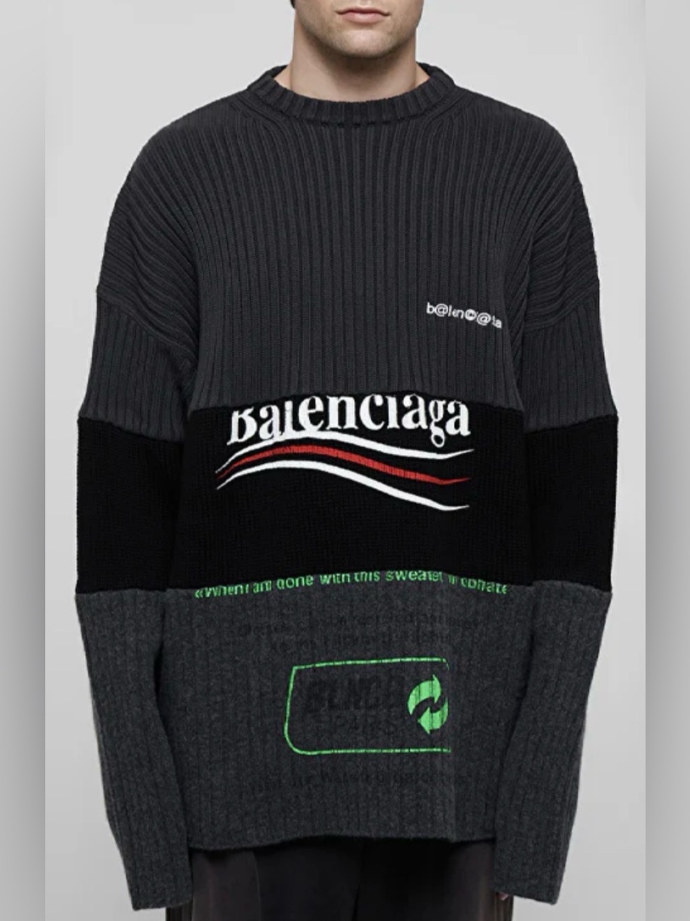 Balenciaga Political Campaign Ribbed Sweater